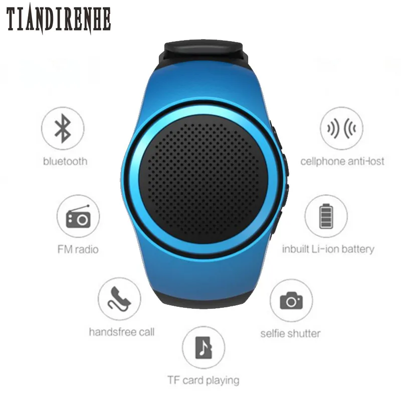

New B20 FM Radio Audio Bluetooth Music Watch Portable Watches Soundbox Sport Speaker TF Card Handsfree Speakers for pc iphone 7