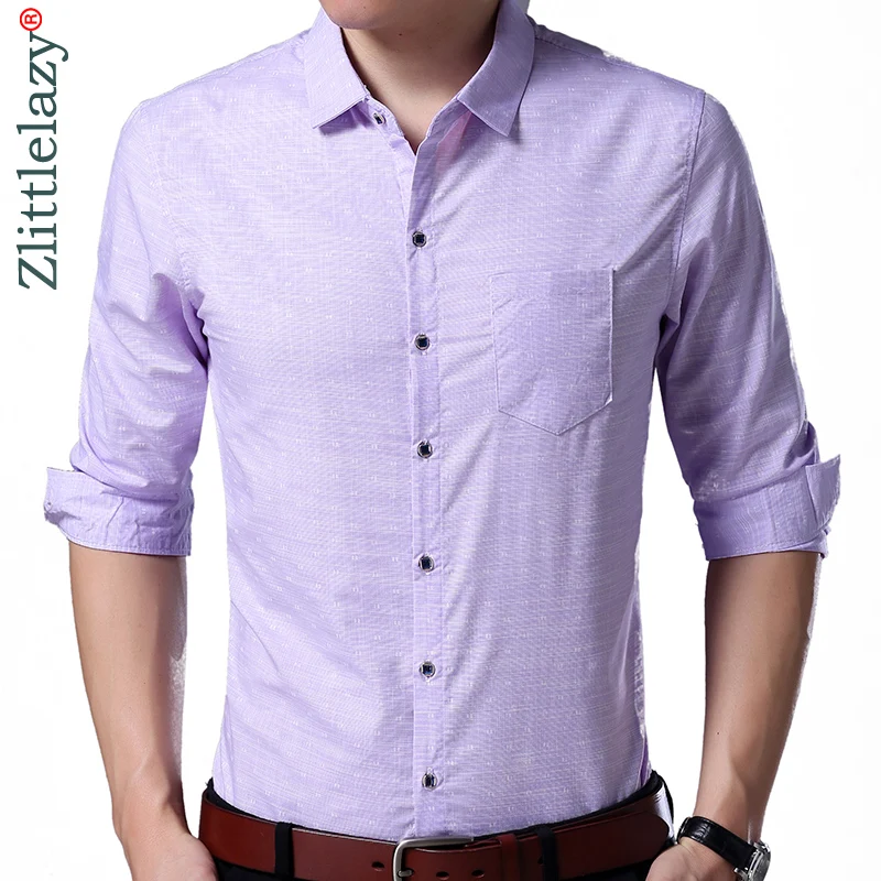 2019 social длинный рукав точка дизайнер рубашки для мужчин slim fit модный пакет мужская