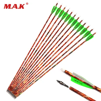 

30 Inches Mixed Carbon Arrow Diameter 7.8mm Spine 500 Replaceable Arrowhead for Recurve Bow Archery Hunting