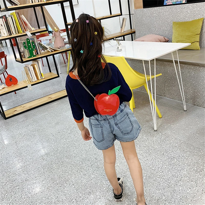 Children's Bag Cute Patent Leather Apple Bag Mini boys girls shoulder bag