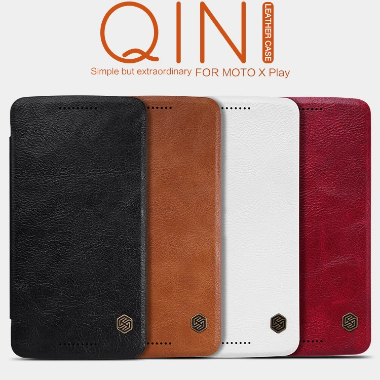 Nillkin QIN Series Leather Case For Motorola MOTO X Play Luxury Brand Use Fine Leather 360