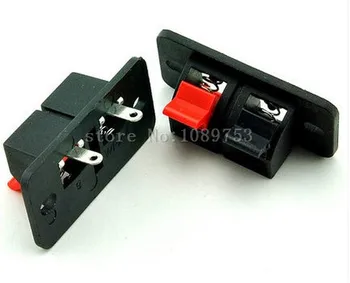 

50pcs 2P Audio Speaker Terminal Double Spring Clip Jack Plug Socket