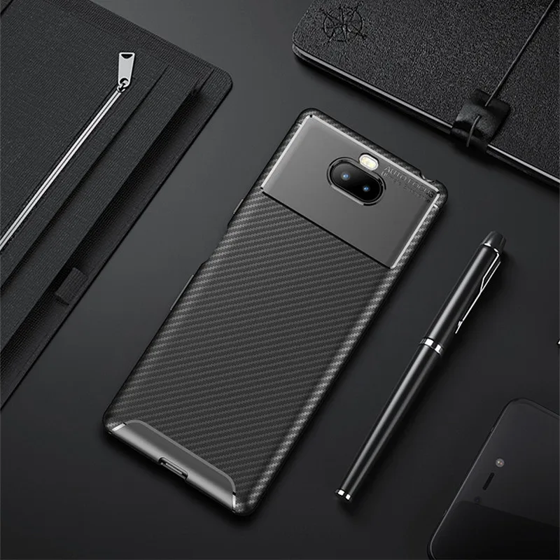 Чехол из углеродного волокна для Sony Xperia 10 Plus чехол 6 5 дюймов высокое качество