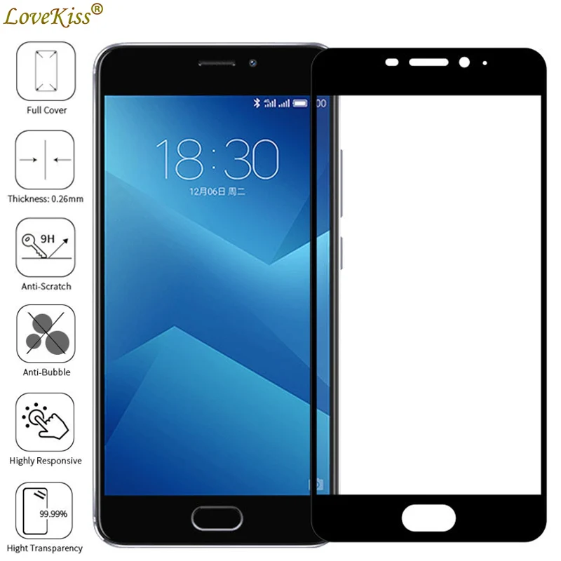 

M5Note Full Cover Screen Glass Film For Meizu A5 M5S M5C M611H M5 Mini Note Screen Protector Coverage Tempered Glass Film Case