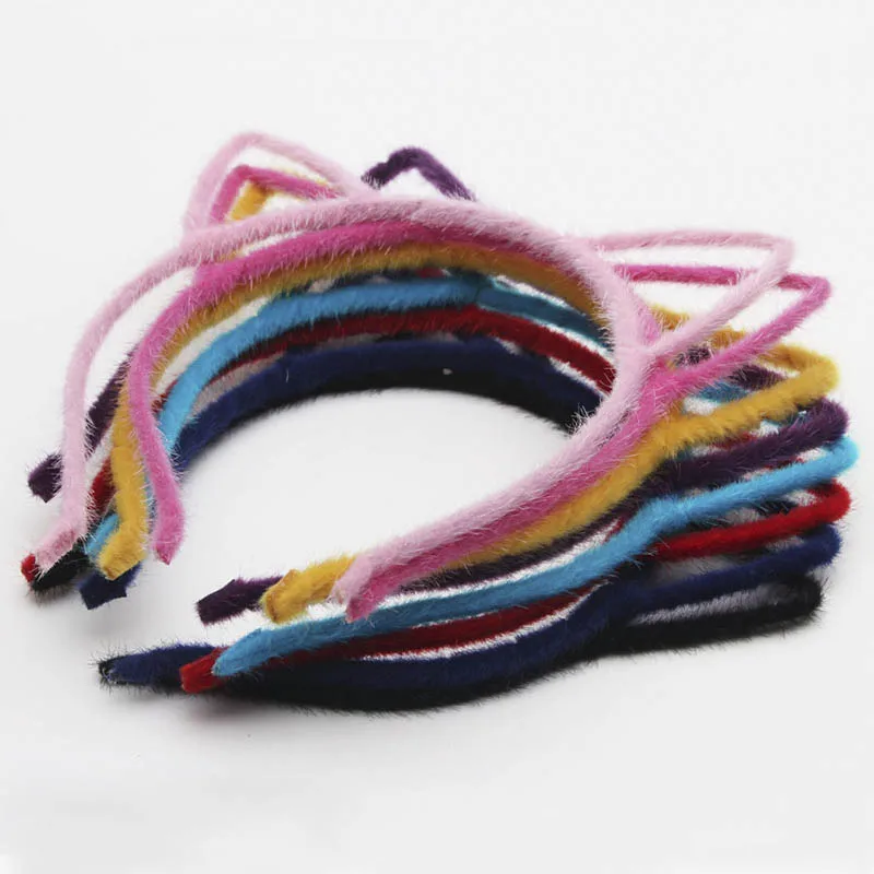 

5pcs 5mm Fabric Hair Head Hoop Cat Head Band Basic Stainless Steel Hairband Bezel Blank Base Setting For DIY Hair Jewelry Making
