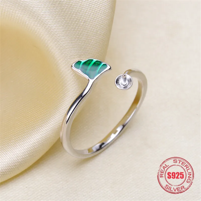 

Genuine S925 sterling silver accessories adjustable ring settings jewelry findings suitable for inlaying various kinds of beads