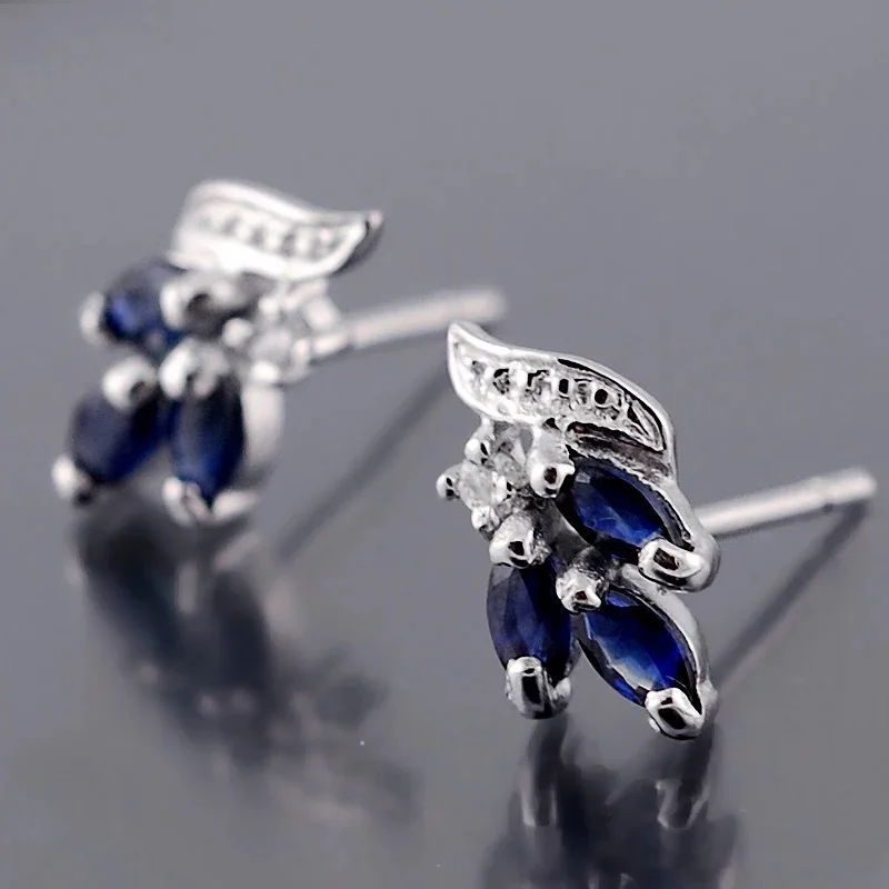 

925 silver inlaid natural stud earrings,