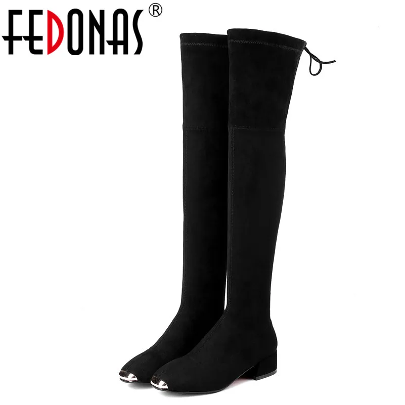 

FEDONAS Top Quality Women Over The Knee High Boots Long Warm Autumn Winter Knight Shoes Woman Slim Tight High Motorcycle Boots