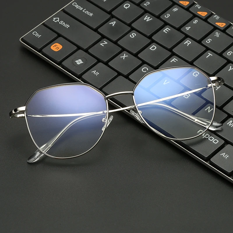 

VCKA Women Anti Blue Violet Light Glasses Computer goggles Metal Unisex Frame Spectacle Frame Men Eyeglass Frames Oculos De Grau