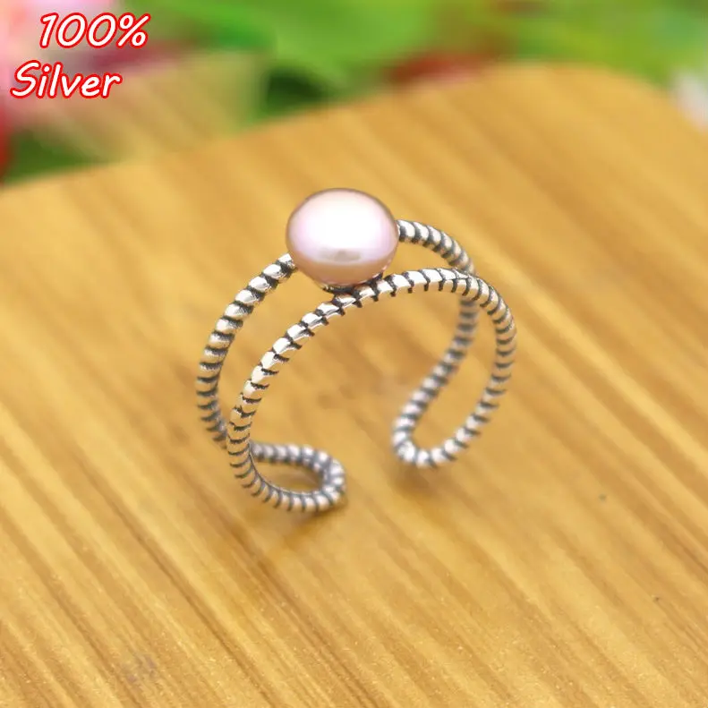 

925 Sterling Silver Adjustable Ring Blanks Base DIY Handmade Blanks 6-8MM Cabochon Settings for Women Jewelry Findings