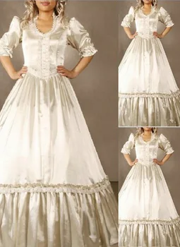

New Arrival Cream White Gothic Victorian Dress