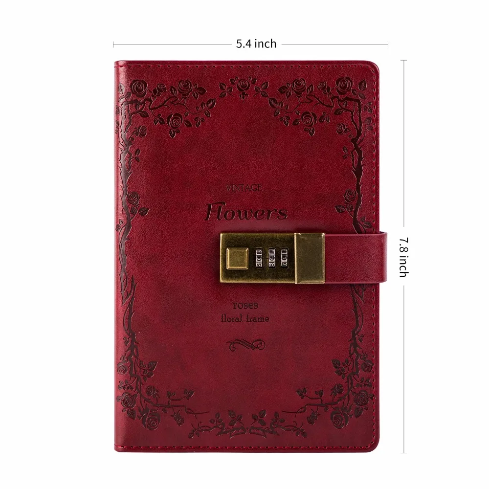 

Diary With Lock Cagie Vintage Leather Journal Lock Diary Travelers Diary Lined Paper and Blank Paper Notebooks Sketchbook
