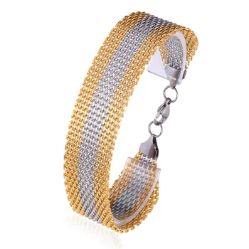 

Men's Jewelry Classic Chain Bracelet Rhinestone Stainless Steel Gold Color Fashion Jewelry Gift Women Men Wrap Bracelets GH299
