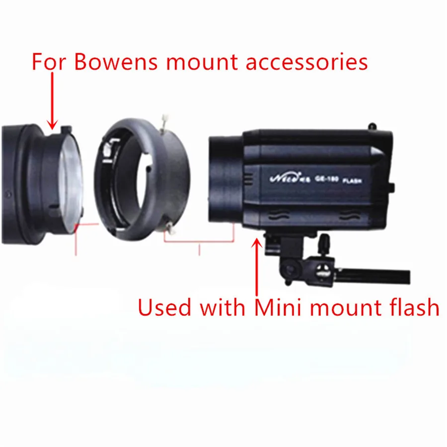 Кольцевой адаптер для подключения мини вспышки к Bowens Mount Photogrpahy аксессуары