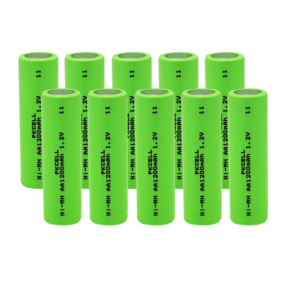 10Pcs PKCELL 1.2V AA NIMH Battery 1200MAH rechargeable