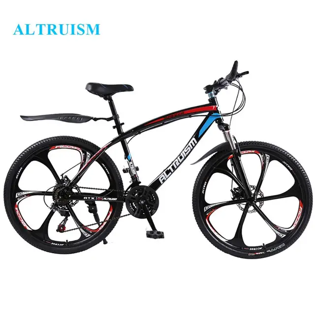 Cheap AlLTRUISM Q1 Road Bike 24 Speed Steel 26 Inch Bisiklet Bicycle Mountain Bmx Bike Double Disc Brake Velo Bicicleta Mens Bicycles