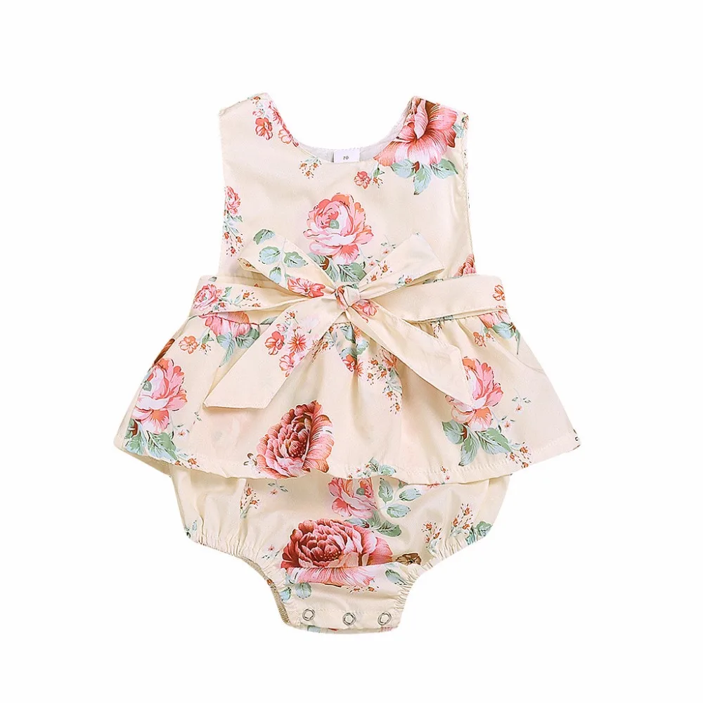 

Cute Newborn Baby Girls Strap Floral Print Ruffled Tops Shorts 2PC Outfits Sets