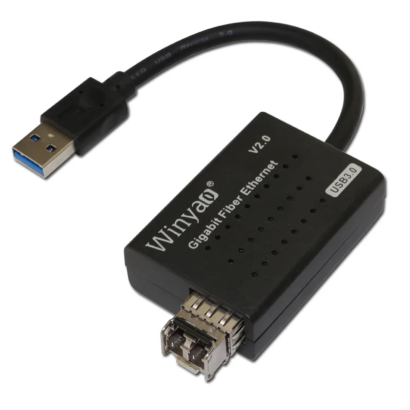Winyao USB1000F-SX USB3.0 Gigabit Fiber Ethernet Network Adapter 850nm Multi Mode Optical Transceiver Module SFP NIC 550m sfp optical module new new sfp ge l single mode gigabit fiber module ddm