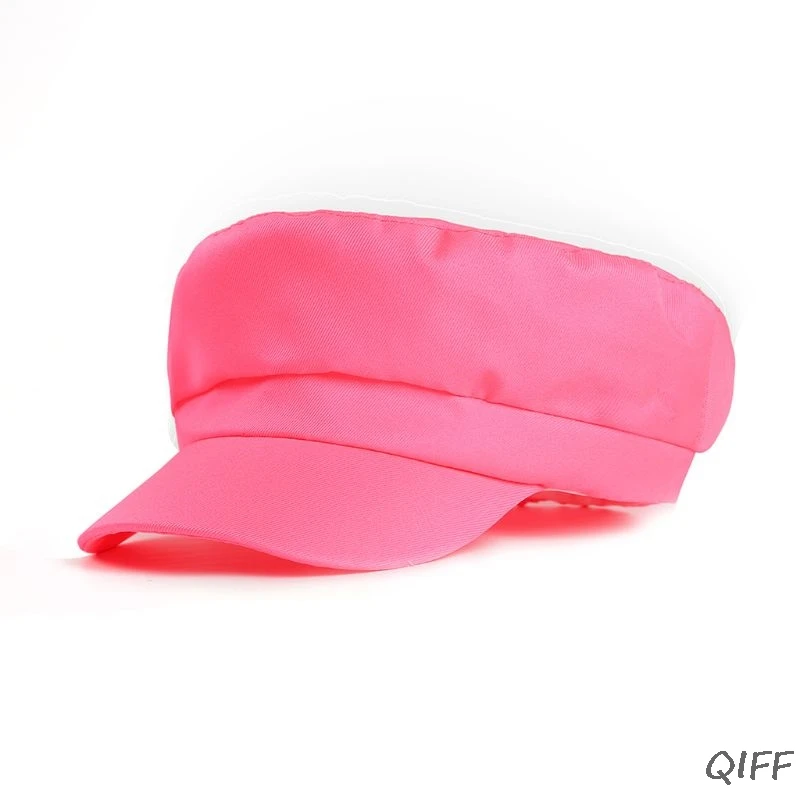 Женские летние шляпы Newsboy яркие флуоресцентные однотонные винтажные таксисты художника берет с козырьком Кепка Хип-Хоп Уличная одежда