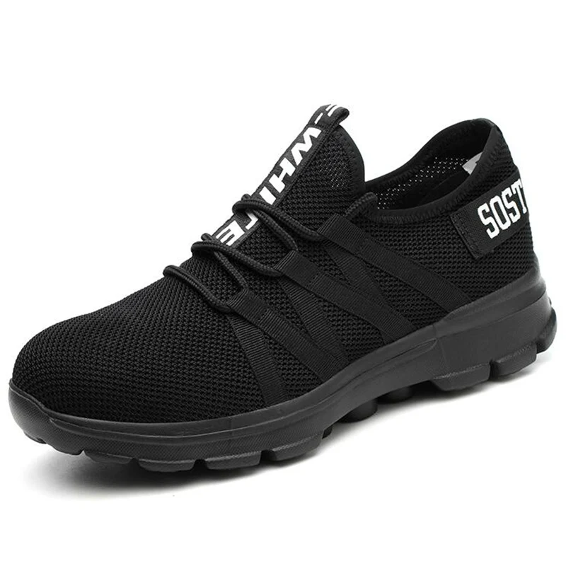 

men fashion large size steel toe caps work safety shoes anti-pierce platform outdoors worker shoe summer security boots protect