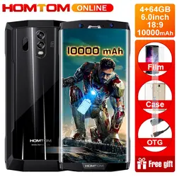 HOMTOM HT70 10000 mAh аккумулятор 6,0 "HD 18:9 экран смартфон MTK6750T Восьмиядерный 4G ram 64G rom 16MP + 5MP двойной Cam 4G мобильный телефон