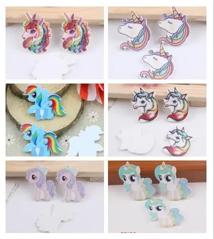 Unicorn for Crafts Making100pcs/lot 6 style cute unicorn head kawaii planar resin | Дом и сад