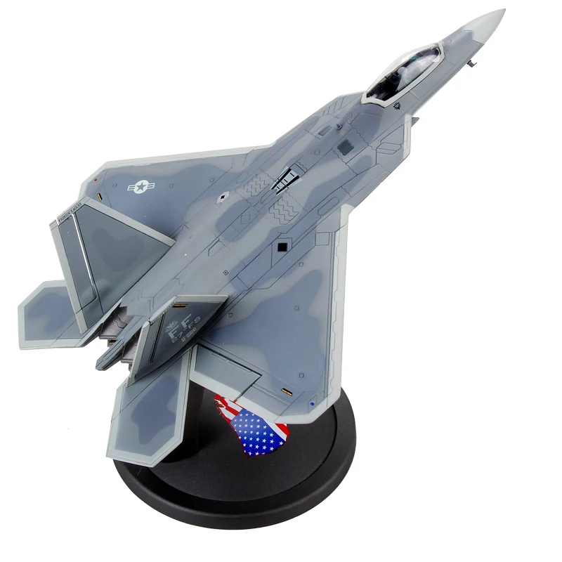 Детские игрушки, масштаб 1/72, военный самолет из сплава, F-22, Раптор, истребитель, модель самолета, литая под давлением, игрушка из сплава, модель самолета ВВС