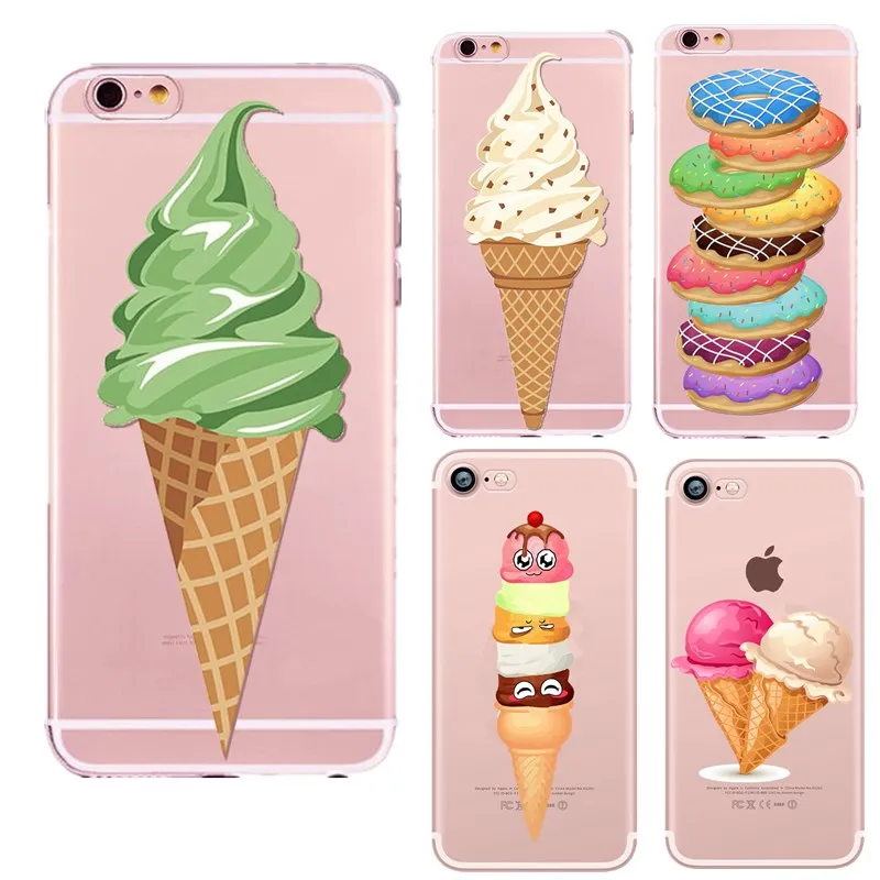 Чехол для iPhone 7 Plus 8 X 10 мороженое силиконовый чехол 6 6s 5 5S SE мягкие Капа ipone 6S Capinha |