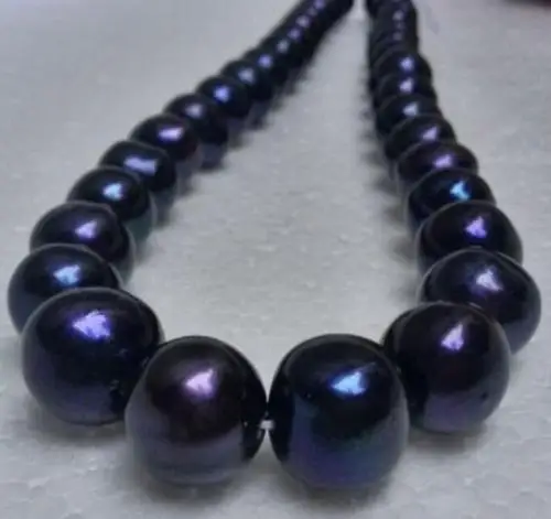 

Hot selling free shipping******* BEAUTIFUL NATURAL 12-13MM TAHITIAN BLACK PEARL NECKLACE 17" 14K YELLOW GOLD CLAS
