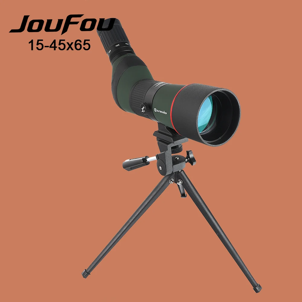 

JouFou 15-45x65 Hunting Spotting Scope Power Zoom Monocular Fully Multicoated Optics BAK4 Birdwatching Telescope with Tripod