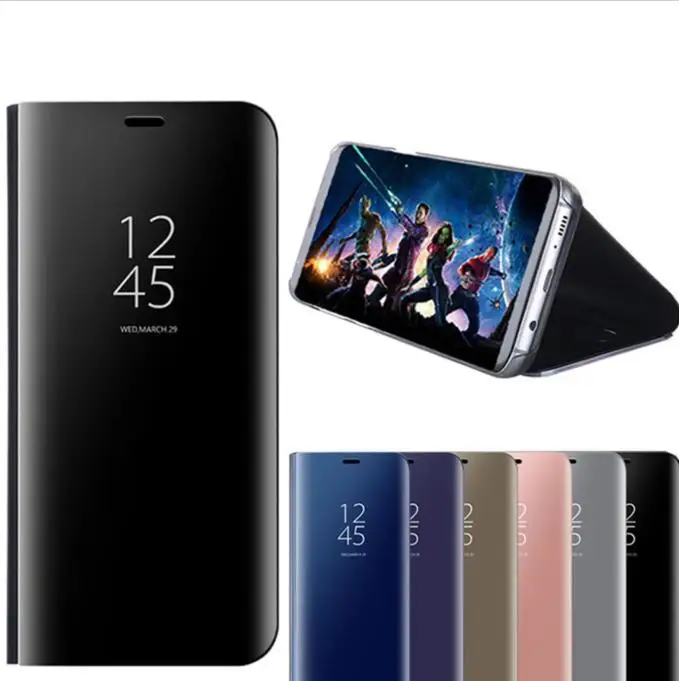 

For Samsung Galaxy S8 Plus S6 S7 Edge Note 8 Smart Clear Mirror View Case For Samsung A3 A5 A7 J3 J5 J7 2017 Flip Stand Cover