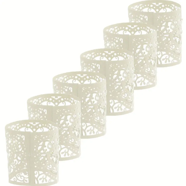 6 шт. бумажный порезной полый светильник абажур для свечи держатель Свадебная вечеринка винтажный декор стола