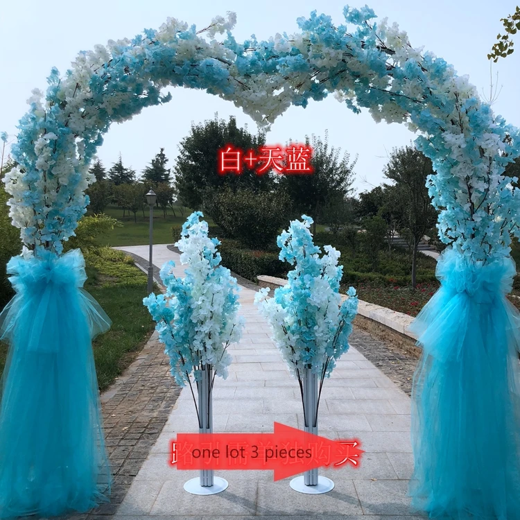Искусственные цветы арки Свадебные проходные двери украшения цветок дорога ведущий вечерние стенд Арка Вишня