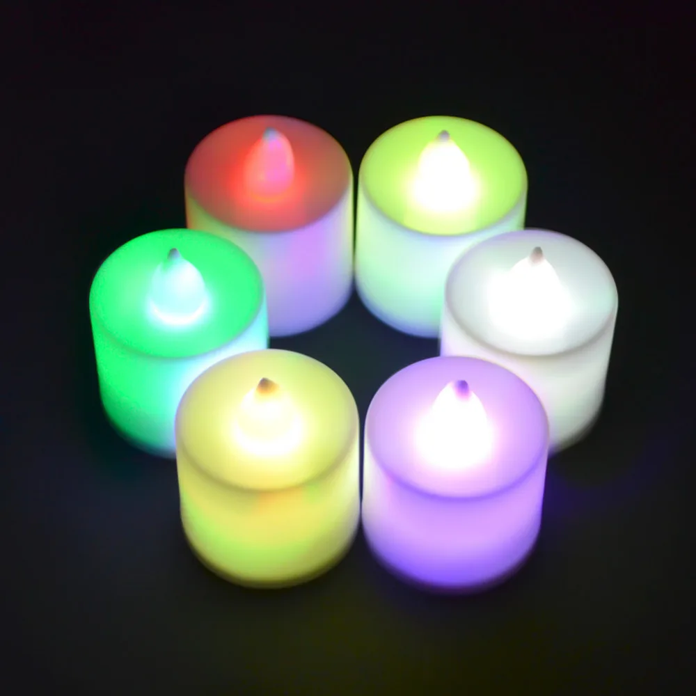 6 PCS Mini LED Candles Flameless Colorful Smokeless Holiday LED Candle