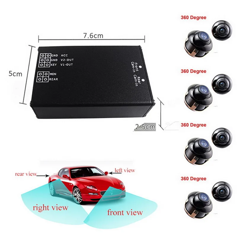 

.new arrival reverse priority Rear View Back UP Cameras 360 View Car Camera Control Box 4 Way