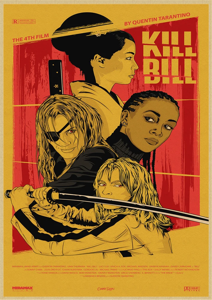 Kill Bill Vol.1 классический Квентин фильм крафт-бумага постер для бара/Кафе Ретро плакат декоративной живописи