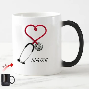

Personalized!! Stethoscope Magic Coffee Mug, a Funny and Unique Gift for Nurses and Doctors, Printed on Both Sides!