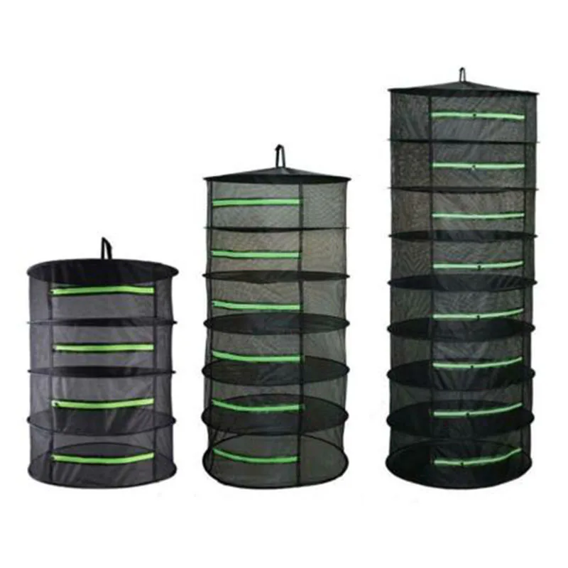 Quality Drying Net 4/6/8 Layers Convenient Plant Flower Herbal Side Belt Zipper Drying Basket Home Garden Tool