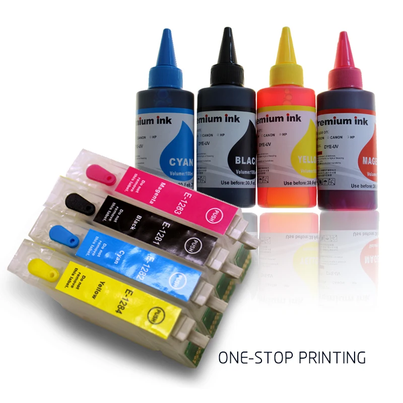 Cartucho de tinta recargable T1281 + juego de tinta universal para  impresora EPSON Stylus S22, SX125, 130, 230, 235W, 420W, 425W, 430W, 435W,  1 Juego|ink cartridge|refillable ink cartridgesink for epson - AliExpress