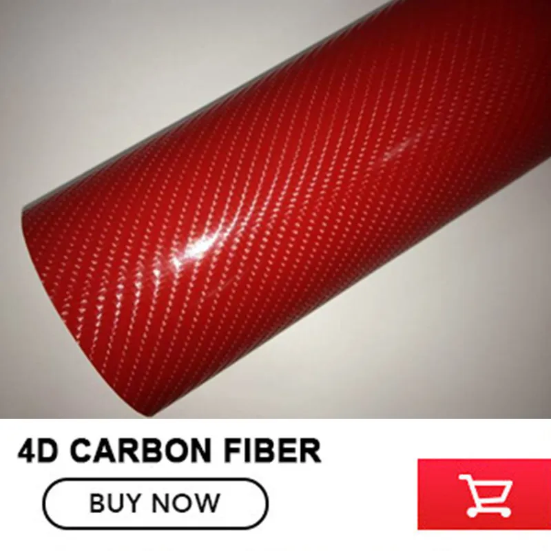 

CAR STICKER 1.52x30M 5FTx98FT Air Bubble Free Glossy red 4D Carbon Fiber Car Wrap Vinyl Film Sticker