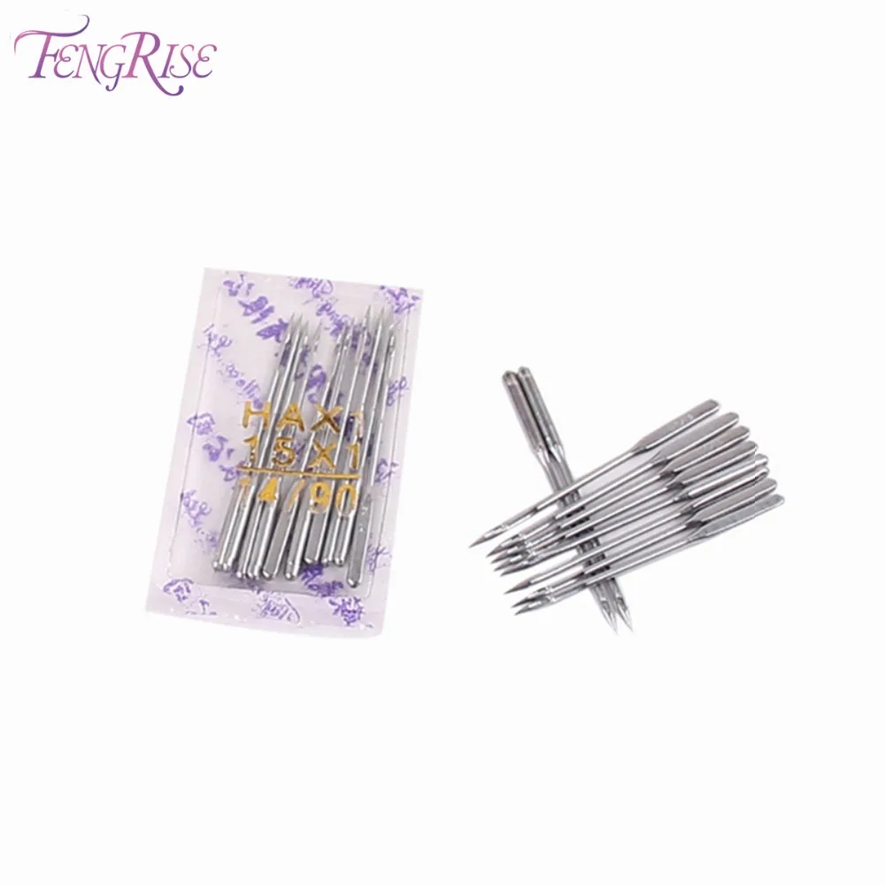 

FENGRISE 10 pcs 90 14 Lockstitch Singer Sewing Machine Needles Stainless Steel Pins Apparel Sewing Fabric Tool Accessories Patch