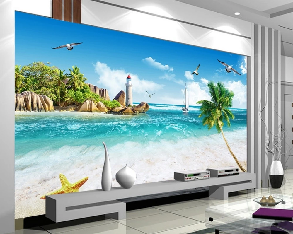 3d Customized Wallpaper 3d Wallpaper For Room Seaview Scenery Photo Wallpaper For Walls 3d Landscape Wallpaper Custom Wallpaper 3d Wallpaper For Room3d Wallpaper Aliexpress