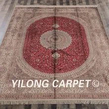 Yilong 8'x10' handknotted шелк персидский Ковры пол Декор Кашмир красные шелковые Ковры(lh180a8x10