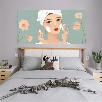 

Creative Bed Head Decoration 3D Wall Stickers Cartoon Beautiful Girl Pattern for Bedroom Decor Large Size DIY Mural Art Picture