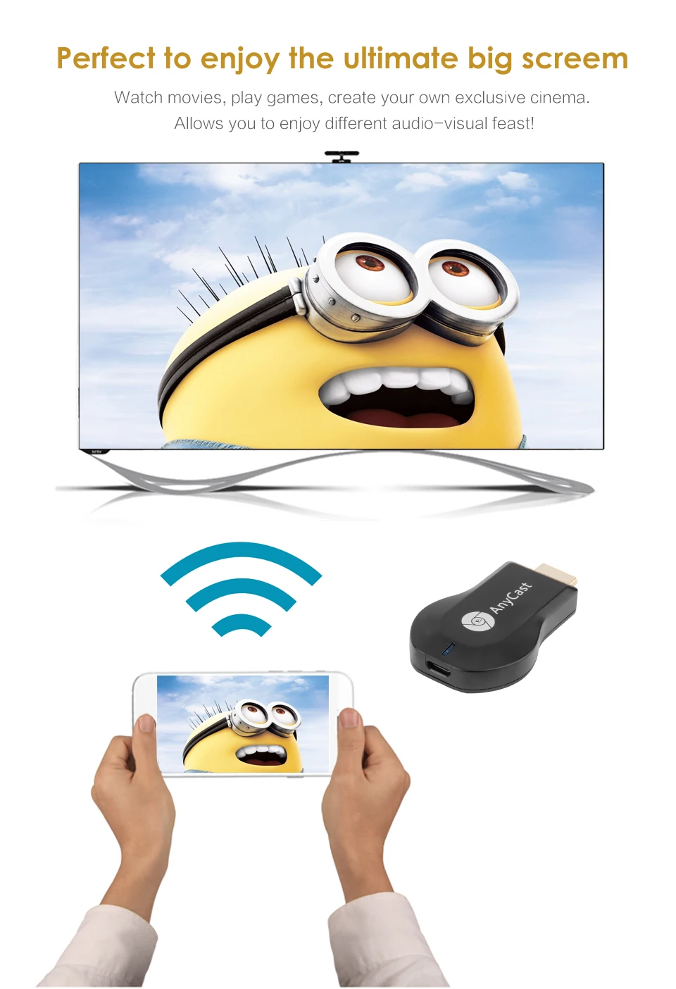 1 шт. Лидер продаж AnyCast M2 Plus DLNA беспроводной Airplay ключ приемник ТВ-палка Full HD 1080P HDMI tv Box Miracast для Android iOS