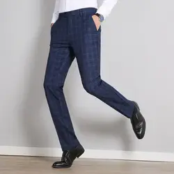Осенний Новый стиль мужской полосатый клетчатый костюм брюки большого размера 29-40 деловой повседневный мужской костюм брюки