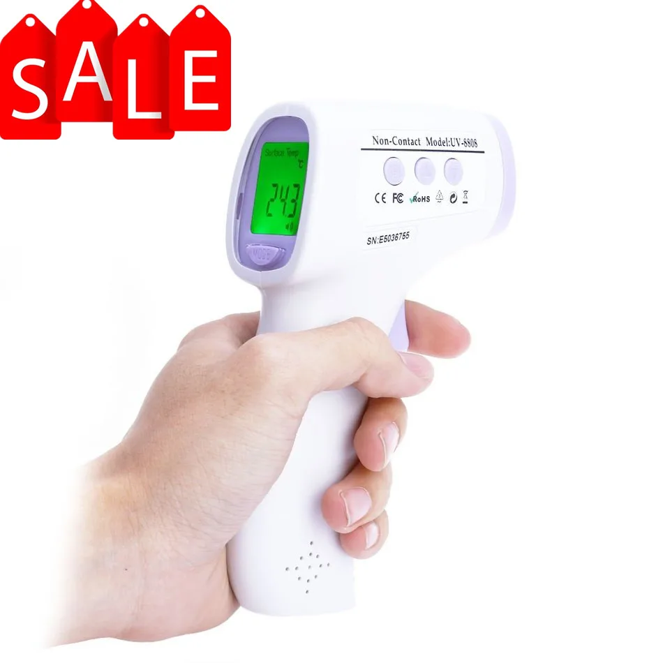 

Multifunctional Thermometer Gun Non-contact Temperature Tester IR Forehead Body Temperature Laser Device 3 Colors Backlights
