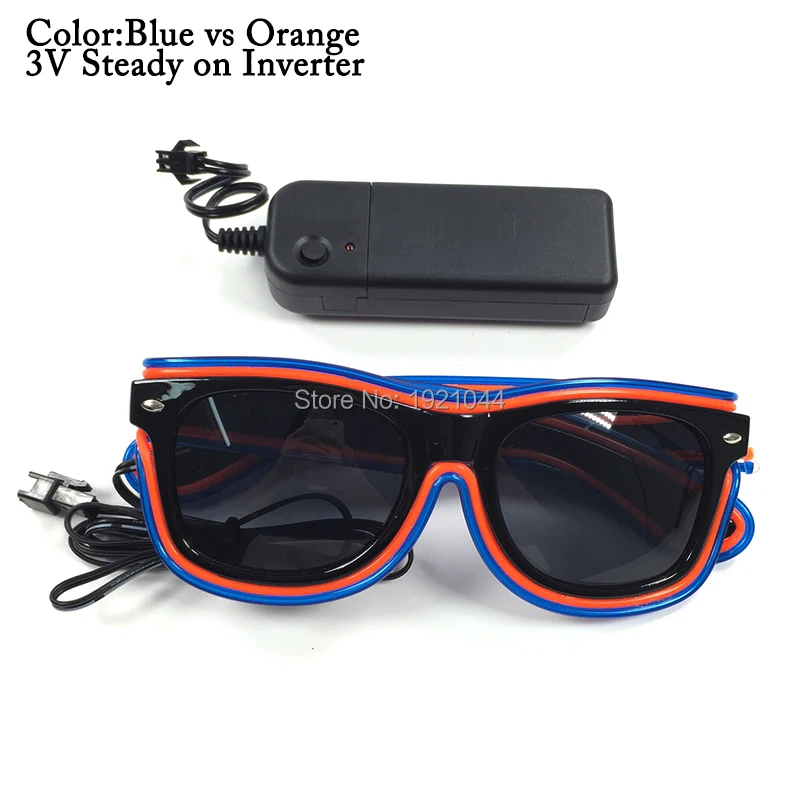 Cheap Blinking 50pcs EL Wire Glowing Double color Glow in The Dark Night Party Celebrating Glasses Glow Party Supplies