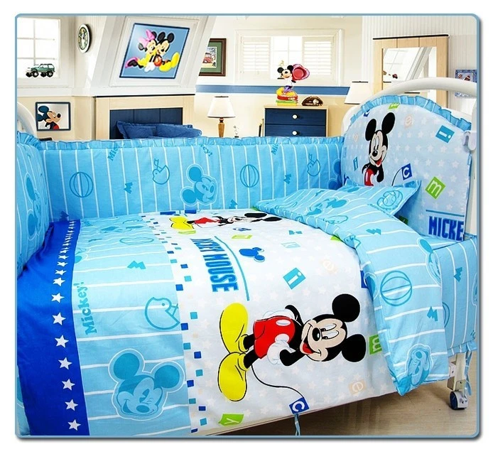 6 uds. ropa de cama de bebé de dibujos animados con relleno ropa de cama cuna conjunto de cama para bebé (3 parachoques + colchón + + edredón)|baby bed set|set baby