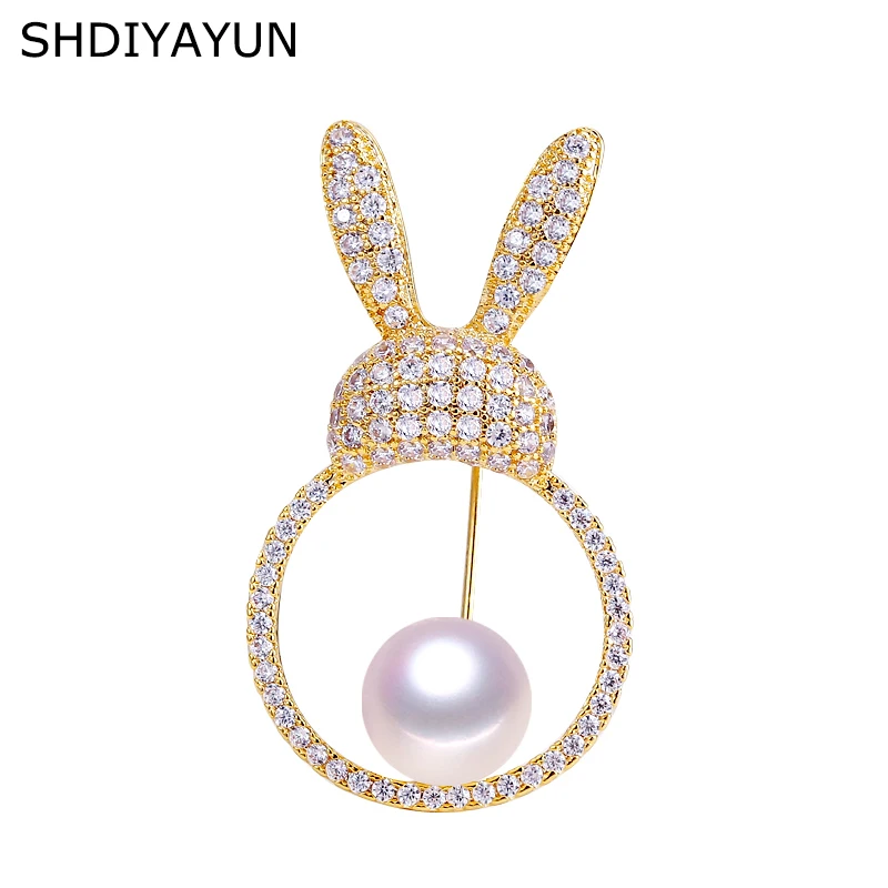 

SHDIYAYUN 2019 Pearl Brooch For Women Cartoon Lovely Totoro Brooches Pins Natural Freshwater Pearl Fine Jewelry Accessories G